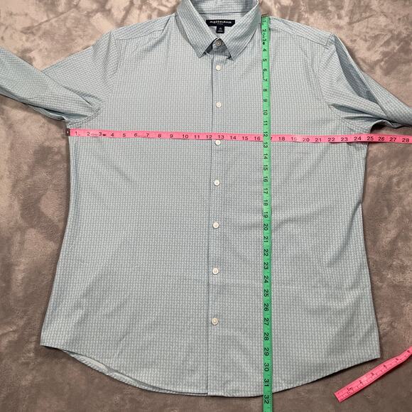 Mizzen Main Leeward Shirt XL Blue Button Down Stretch Performance Office Casual - Picture 8 of 9